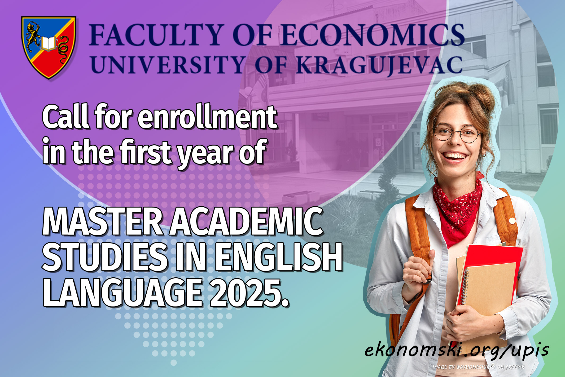 Call for enrollment in the first year of master academic studies in English language 2025
